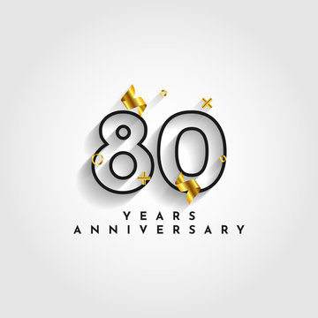 80 Years Anniversary Celebration Vector Illustration Template Design