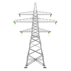 Transmission tower, power tower. 3D rendering