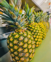 pineapple fruit food tropical ripe fresh juicy yellow green exotic organic dessert delicious nature