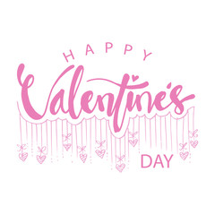 Fototapeta na wymiar Valentines day lettering on white background.