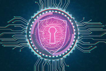 Creative glowing digital antivirus texture.