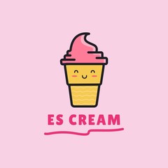 simple ice cream logo design illustration