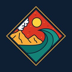 beach logo design vector illustration