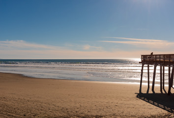 Fototapeta na wymiar View of the famous Pismo Beach pier in California