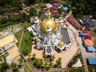 Naklejka premium Aerial view of Masjid Ubudiah, Kuala Kangsar, Perak