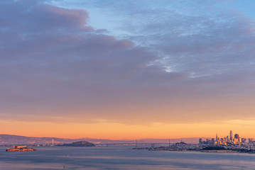 San Francisco skyline at sunset