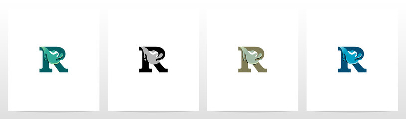 Water Coming Out From Letter Logo Design R