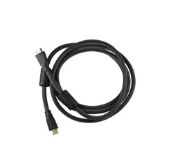 Black Cable of HDMI port isolated on white background.