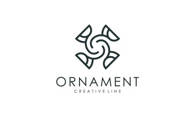 Monogram logo ornament property outline