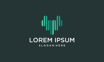 letter V abstract modern business logo