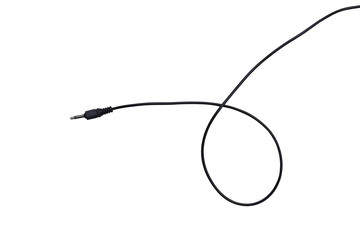 Black Cable and AV port isolated on white background.