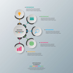 Infographic elements. Business concept timeline. Modern infograph template. Can use for workflow layout, diagram, banner, webdesign, presentation. Vector illustration.