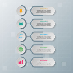 Infographic elements. Business concept timeline. Modern infograph template. Can use for workflow layout, diagram, banner, webdesign, presentation. Vector illustration.