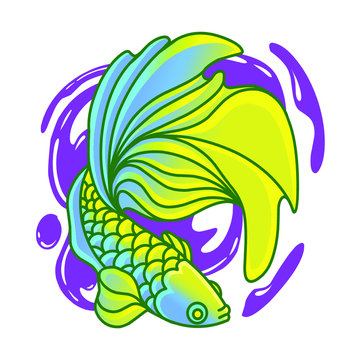 Betta Fish  Mascot Logo