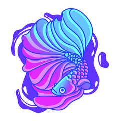Betta fish mascot logo