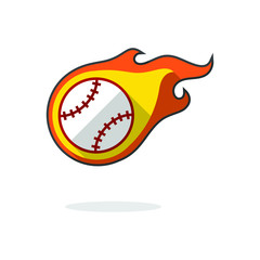 Baseball with fire isolated vector