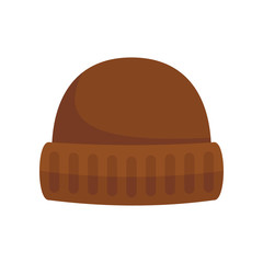 Winter Hat flat icon. Vector Winter Hat in flat style isolated on white background. Element for web, game and advertising