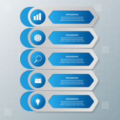 Infographic elements. Business concept timeline. Modern infograph template. Can use for workflow layout, diagram, banner, webdesign, presentation. Vector illustration.