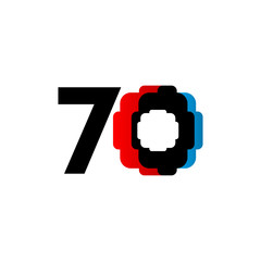 70 Years Anniversary Celebration Vector Template Design Illustration