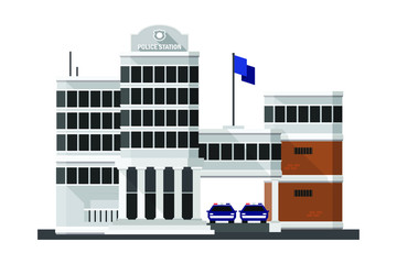 Police station building isolated vector