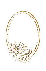 Vector vertical oval dotted frame frame with spring floral decoration