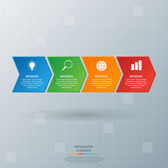 Infographic elements. Business concept timeline. Modern infograph template. Can use for workflow layout, diagram, banner, webdesign, presentation. Vector illustration.