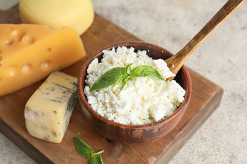 Different dairy products on board