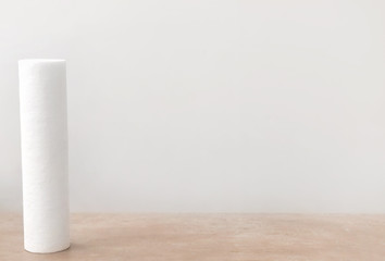 Clean water filter on table