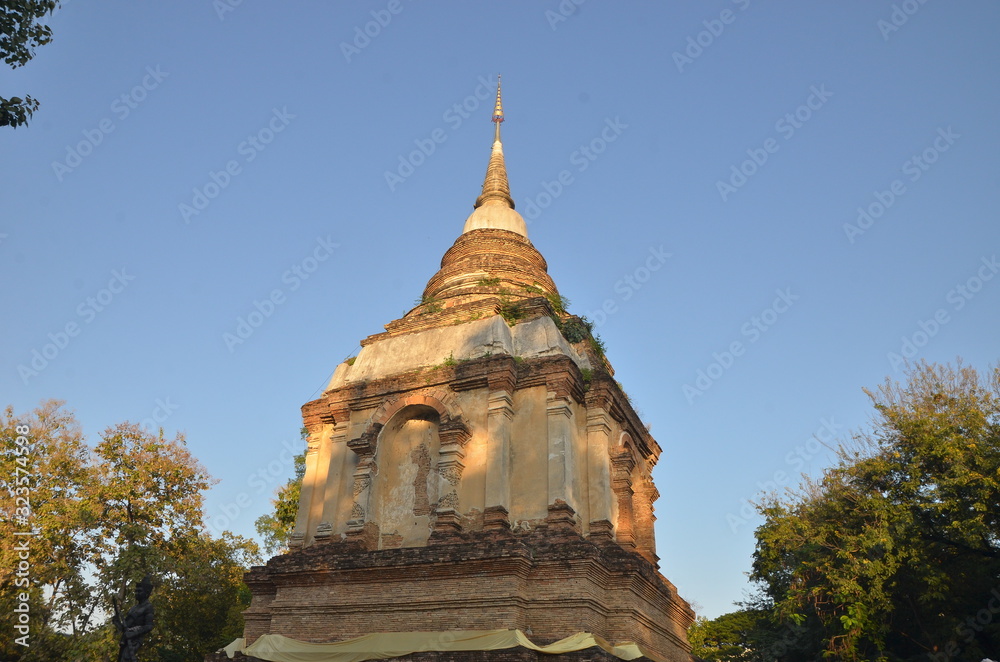 Wall mural Pagoda in wat jed yod Chiang Mai Thailand