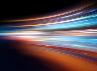 Fototapeta na wymiar Light speed zoom travel in Deep space background 3d technology illustration.