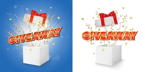 Giveaway gift box vector concept for banner, poster