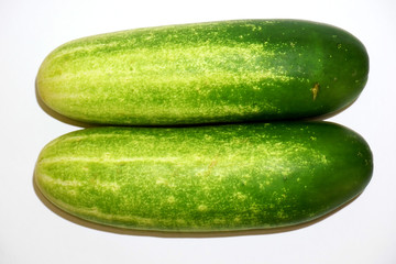 fresh cucumbers isolated on white background