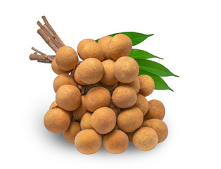 Longan on White Background With clipping path, fresh longan isolated on white background. full...