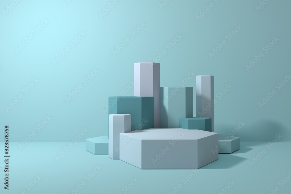 Fototapete 3d rendering background, minimal abstract geometric forms & scene