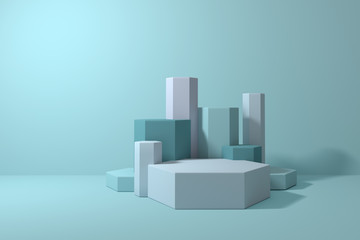 3d rendering background, minimal abstract geometric forms & scene