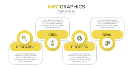 Infographic design with icons and 4 options or steps. Thin line vector. Infographics business concept. Can be used for info graphics, flow charts, presentations, web sites, banners, printed materials.