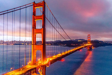 Golden Gate Bridge at sunrise 