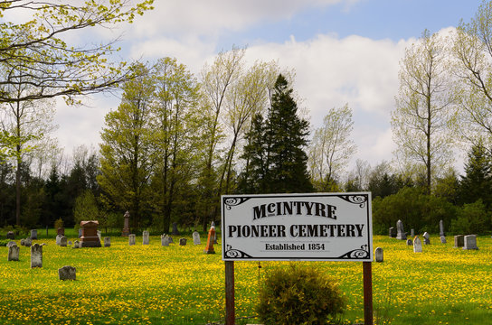 McIntyre Pioneer Cemetery In Grey Highlands Ontario Canada