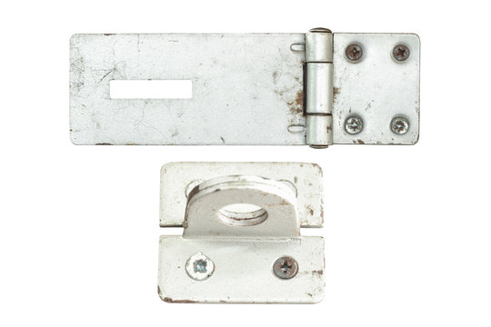 Hinge Safety Hasp isolated on white. This has clipping path.