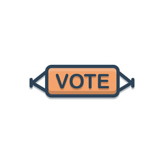 Color illustration icon for banner vote 
