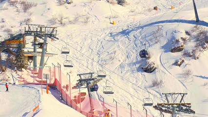 Obraz premium Engelberg-Titlis mountain station of the cable car - travel photography