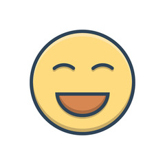 Fototapeta premium Color illustration icon for laugh laughter 