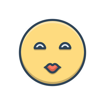 Color illustration icon for kiss osculation 