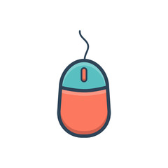 Color illustration  icon for mouse computer 