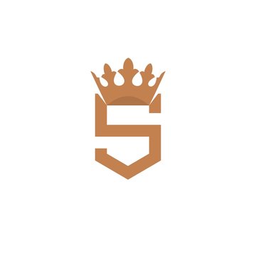 Letter S Crown Logo Icon Vector