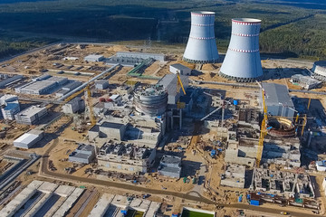 Aerial survey of a nuclear power plant under construction. Insta
