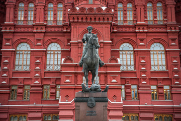 Fototapeta na wymiar Monument to Marshal Georgy Zhukov was established in May 8, 1995 - in honor of the 50th anniversary of Victory in the Great Patriotic War. Hero of the Soviet Union, Marshal of the Soviet Union