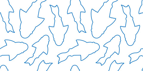 pattern with linear of blue fishes