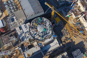 Aerial survey of a nuclear power plant under construction. Insta
