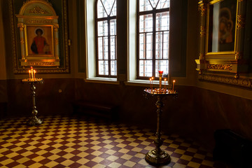 The interior of the old Orthodox Christian church.